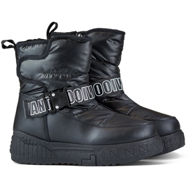 Damen-Winterstiefel, isoliert, schwarze Schneestiefel