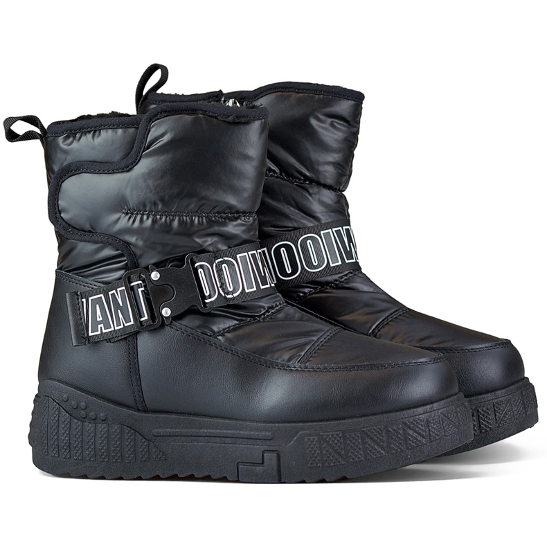 Damen-Winterstiefel, isoliert, schwarze Schneestiefel