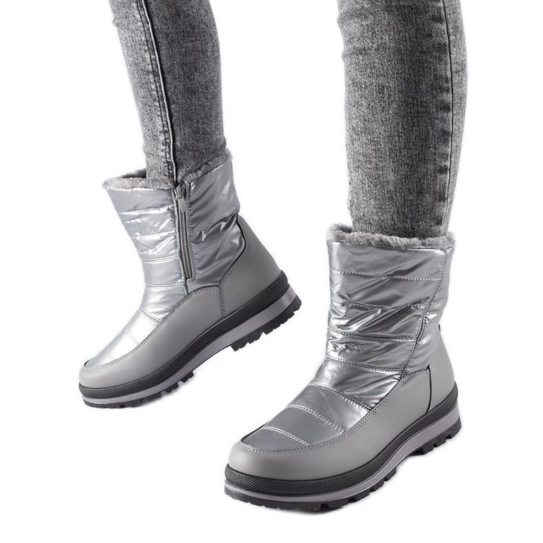 Tylertown silberne, pelzgefütterte Schneestiefel silber-