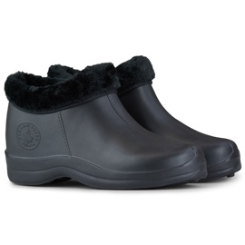 Schwarze, isolierte kurze Gummistiefel für Damen