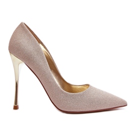 Tiberons goldene glitzernde High Heels