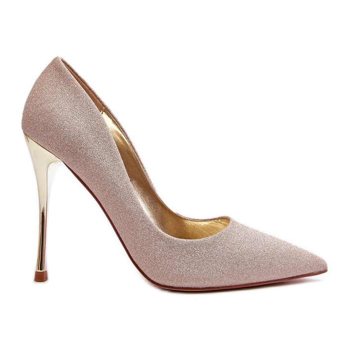 Tiberons goldene glitzernde High Heels