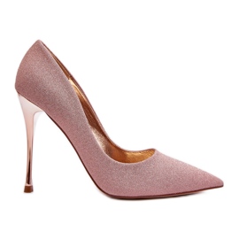 Tiberons glitzernde Champagner-Stilettos rosa
