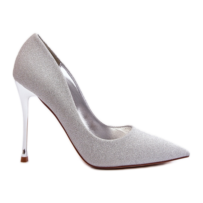 Tiberons glitzernde silberne High Heels silber-