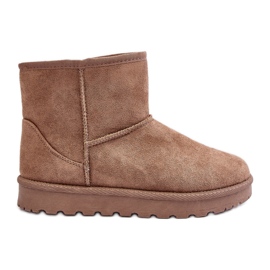 Khakifarbene Lizio-Fell-isolierte Schneestiefel für Damen beige