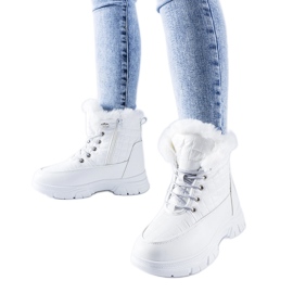 Weiße, isolierte Schneestiefel mit Dwayn-Plateau