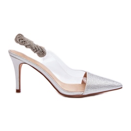 Verzierte High Heels D&amp;A MR1966-11 Silber