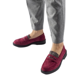 Burgunder-Loafer mit Strasssteinen von Ippolito rot