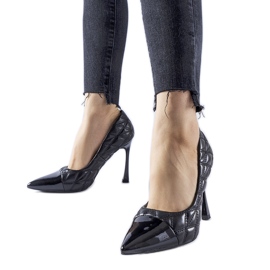 Schwarze gesteppte Benito High Heels
