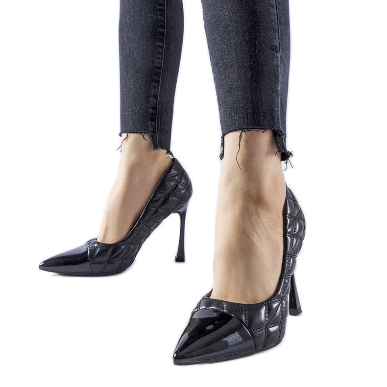Schwarze gesteppte Benito High Heels