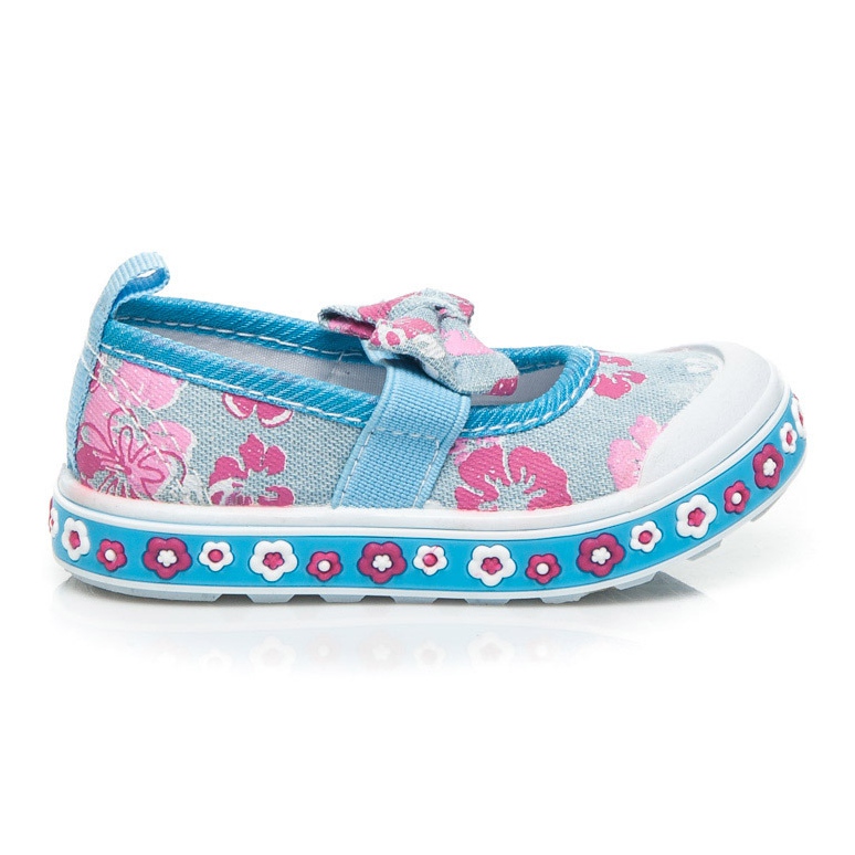 Miss Ballerinas mit Blumen blau