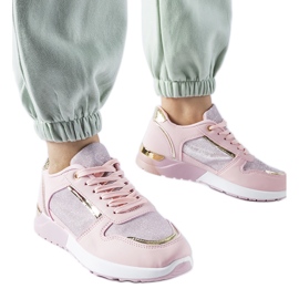 Rosa Sneaker mit Zierfaden von Facondo