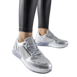 Graue Sneaker mit Zierfaden von Facondo silber-