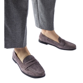 Dunkelgraue Medford-Mokassins aus Öko-Wildleder