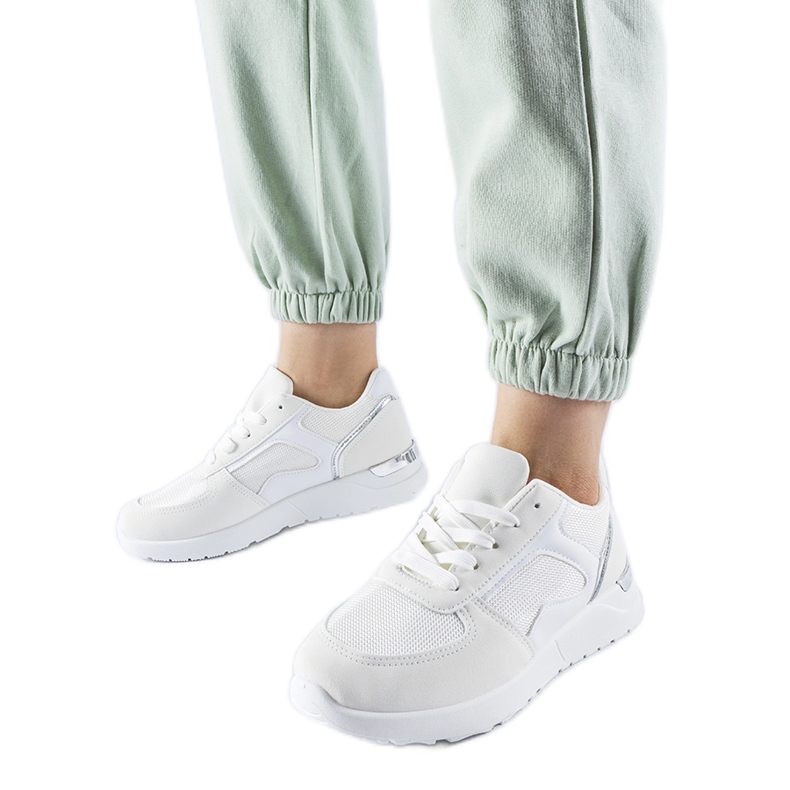 Weiße Sneaker aus Gallo-Kombinationsmaterialien