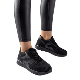 Schwarze Sneakers aus Gallo-kombinierten Materialien