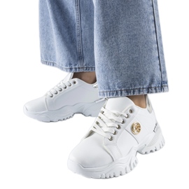 Weiße Sneaker mit massiver Arpaia-Sohle