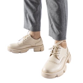 Beigefarbene Piazzetta-Schnürschuhe