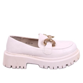 Buess Beige Plateau-Vollnarbenmokassins