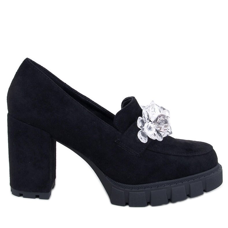 Mokassins Nadine Schwarze Stiefeletten mit hohen Absätzen