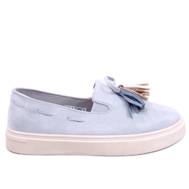 Graue Krauss-Loafer mit Quasten blau