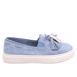 Blaue Krauss-Loafer mit Quasten