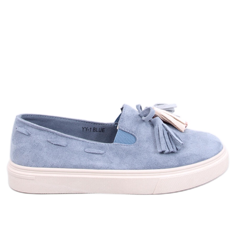 Blaue Krauss-Loafer mit Quasten