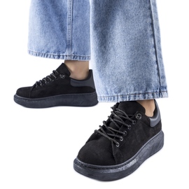 Schwarze Cipriano-Plateau-Sneaker