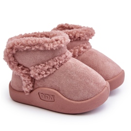 Kinder-Schneestiefel mit Klettverschluss, Rosa, Unitia