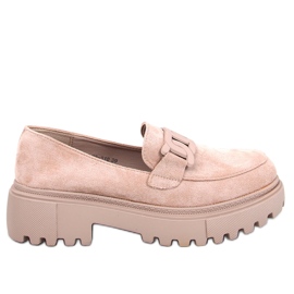 Leena Khaki-Plateau-Loafer mit Schnalle beige