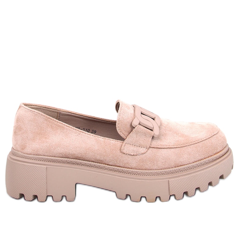 Leena Khaki-Plateau-Loafer mit Schnalle beige