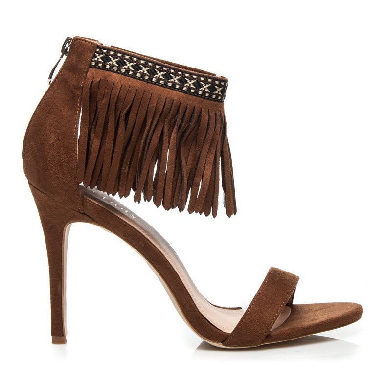 Wilady Karamellfarbene Boho-Sandalen braun