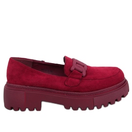 Leena Bordeux Plateau-Loafer mit Schnalle rot