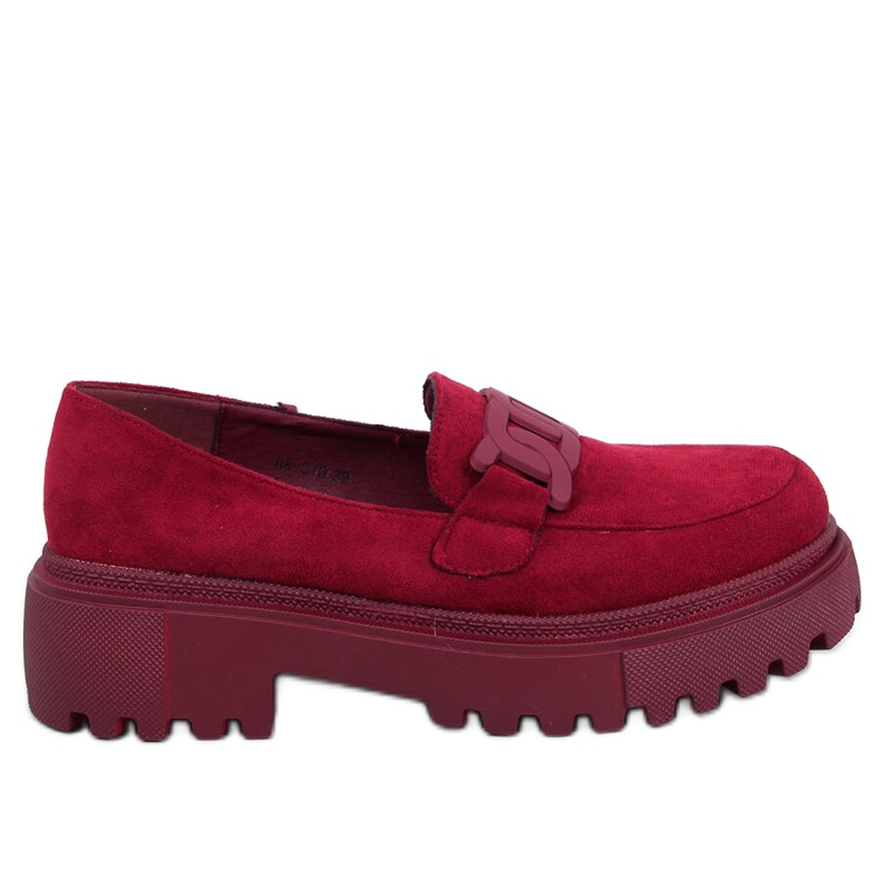 Leena Bordeux Plateau-Loafer mit Schnalle rot