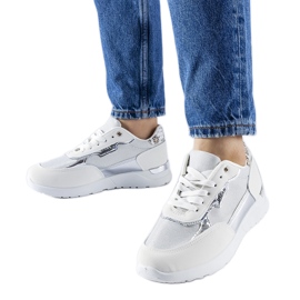 Weiße Glitzer-Sneaker von Roganzuolo