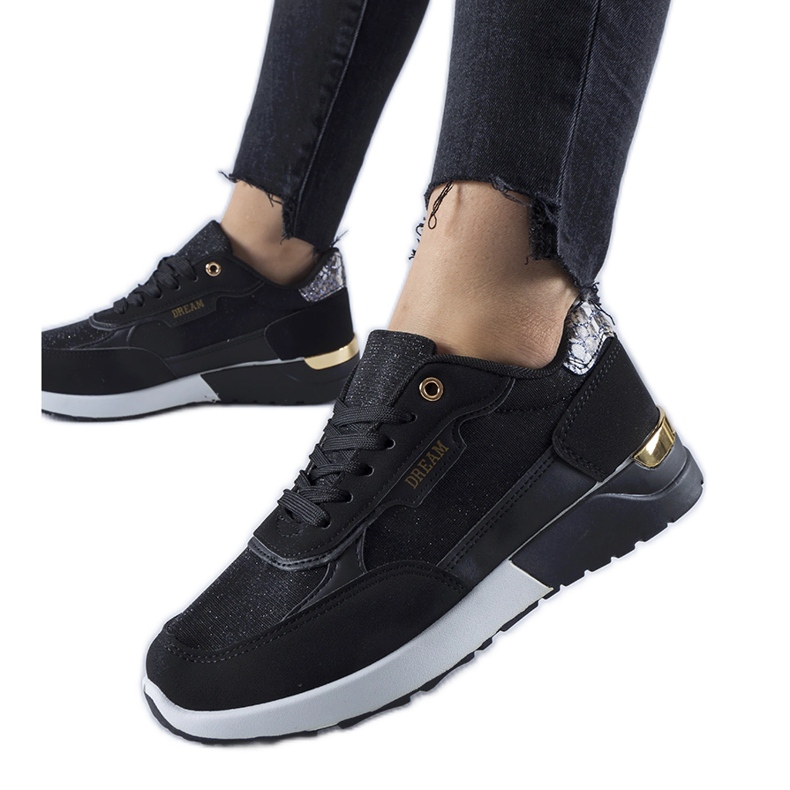 Schwarze Glitzer-Sneaker von Roganzuolo