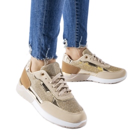 Beige Glitzer-Sneaker von Roganzuolo