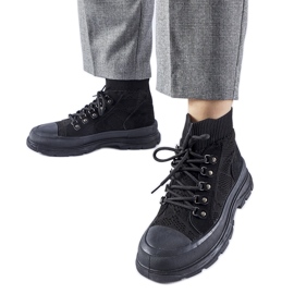 Schwarze High-Top-Sneakers aus Casalma-Stoff