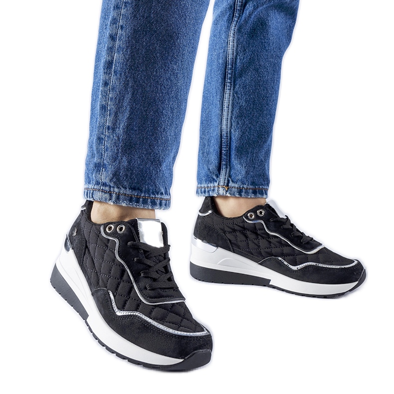 Schwarze Pisignano-Sneaker mit Keilabsatz