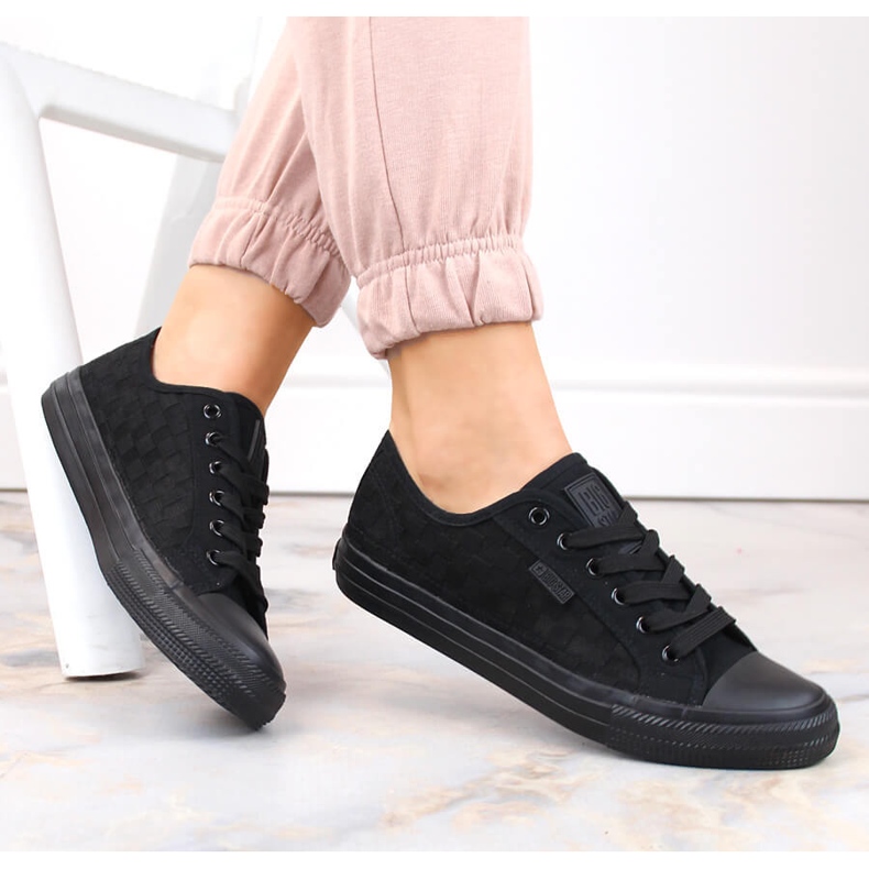 Schwarze durchbrochene Damen-Sneaker Big Star LL274072