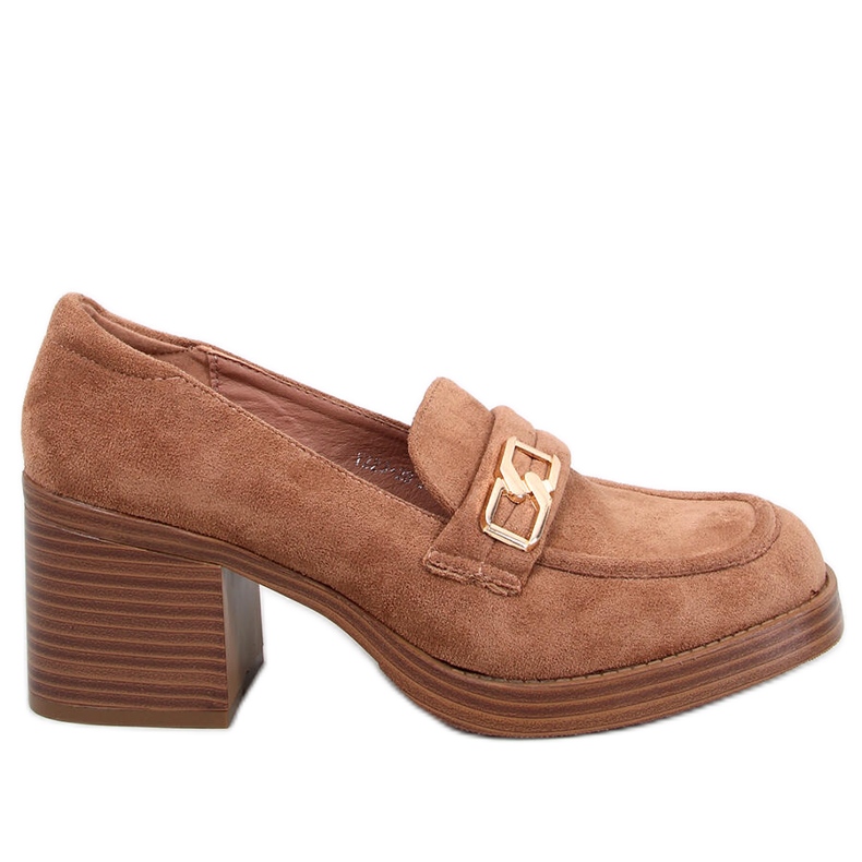 Hochhackige Slipper von Corinai Brown beige