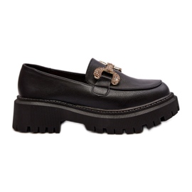 Damen-Mokassins mit schwarzer Gargi-Dekoration