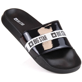 Schwarze Lack-Flip-Flops für Damen Big Star GG274A007