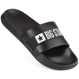 Schwarze Herren-Flip-Flops aus ökologischem Leder Big Star LL174457