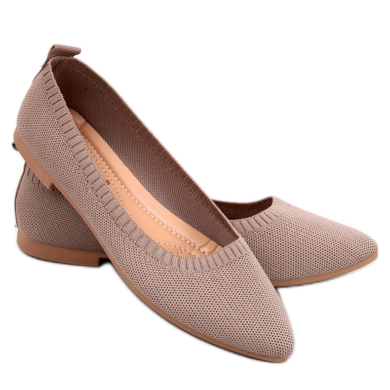 Kreiss Khaki durchbrochene Ballerinas braun