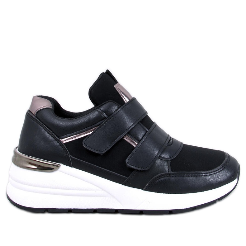 Moulton Schwarze Keilsneaker mit Klettverschluss