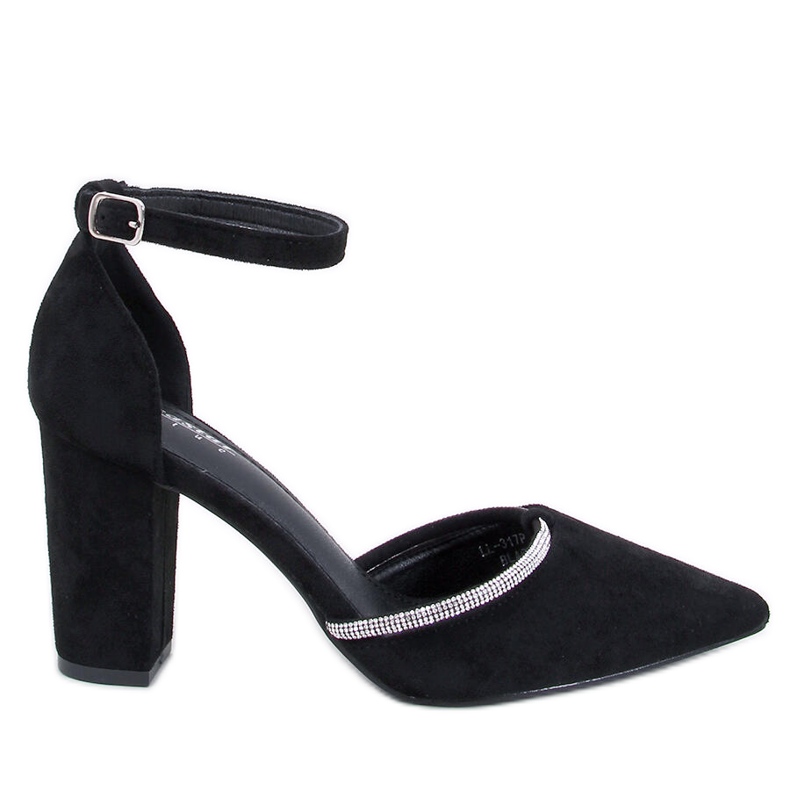 Ingrid Schwarze Pumps mit hohen Absätzen und Strasssteinen