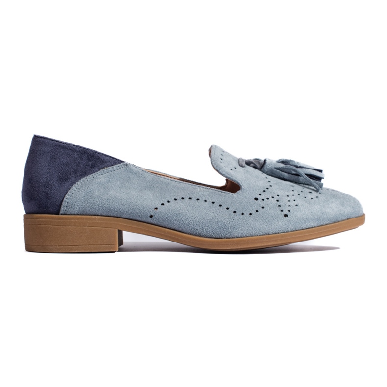 Durchbrochene Mokassins aus grauem Wildleder von Daszyński