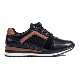 Schwarze durchbrochene Damen-Sneaker von Daszyński