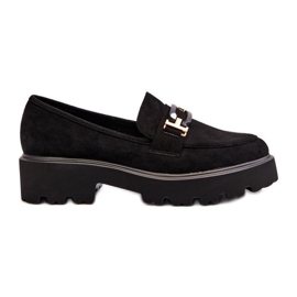 Damen-Mokassins mit Verzierung Schwarz Omavia